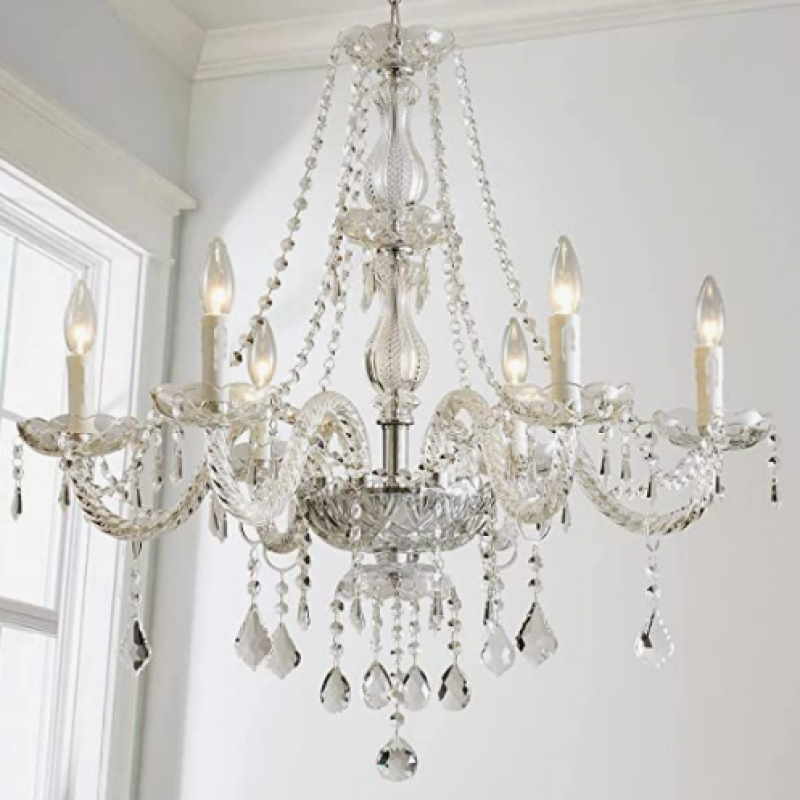 Medium Crystal Chandelier 6 lights - 28x28h