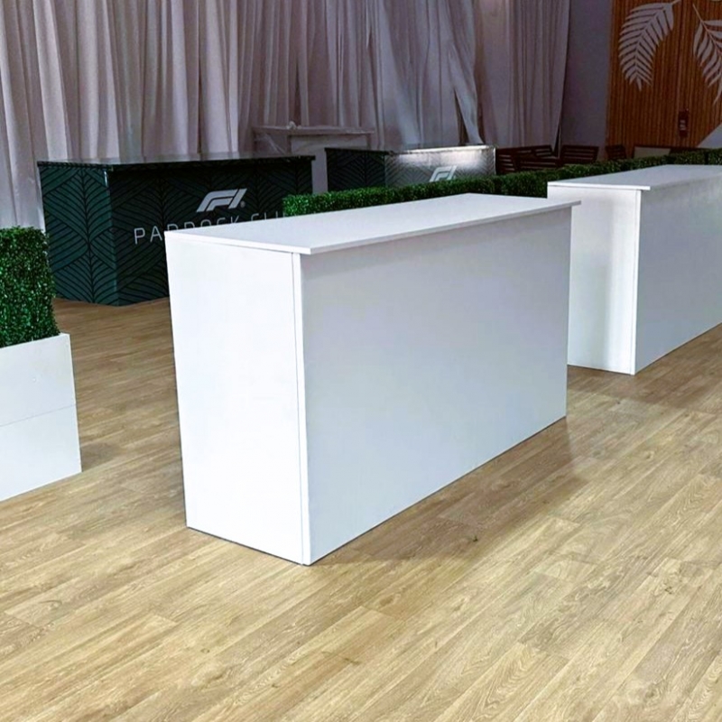 6' White Reception Desk