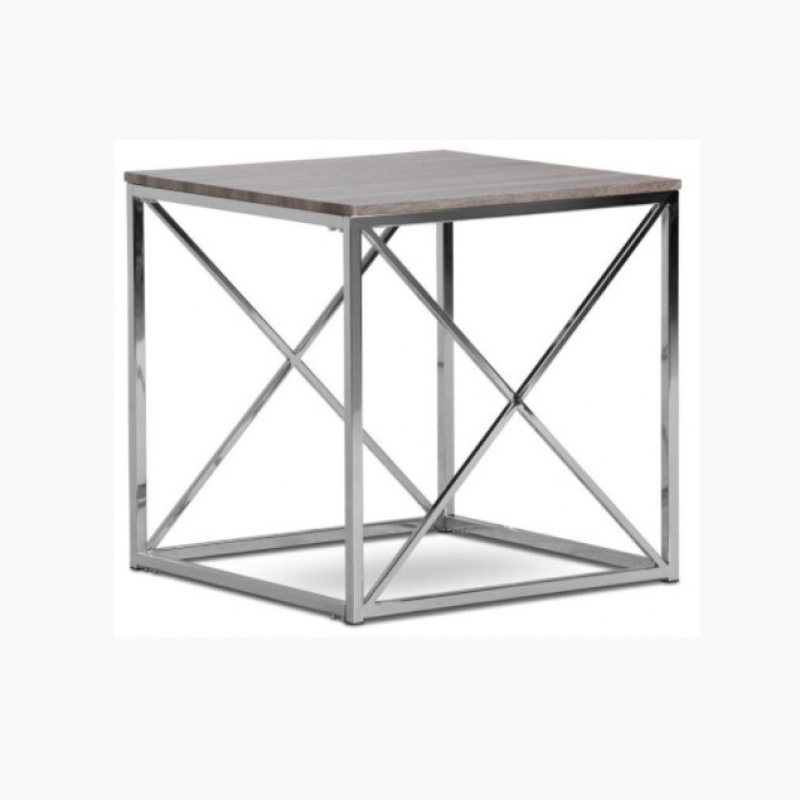 24x24x24H Chrome X End Table 